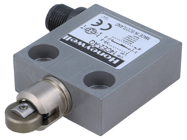 Eindschakelaar; langwerpige roller van metaal Ø12,4mm; SPDT; 3A Eindschakelaar; langwerpige roller van metaal Ø12,4mm; SPDT; 3A